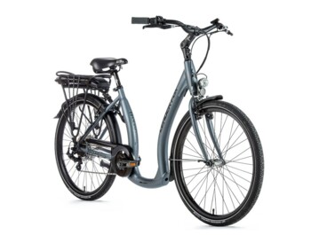 Mestský elektrobicykel Holand s elegantným dizajnom, pevnou vidlicou, 26" kolesami a špeciálne upraveným rámom pre veľmi pohodlné nastupovanie.

